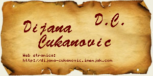 Dijana Čukanović vizit kartica